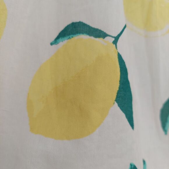 Cynthia Rowley Lemon Print Skirt Size 8 A-Line Flare White - Picture 3 of 10